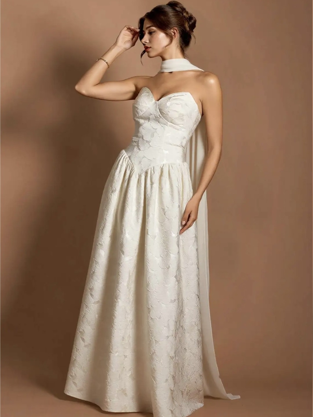 Astra French White Maxi Dress - Picture 3 of 9